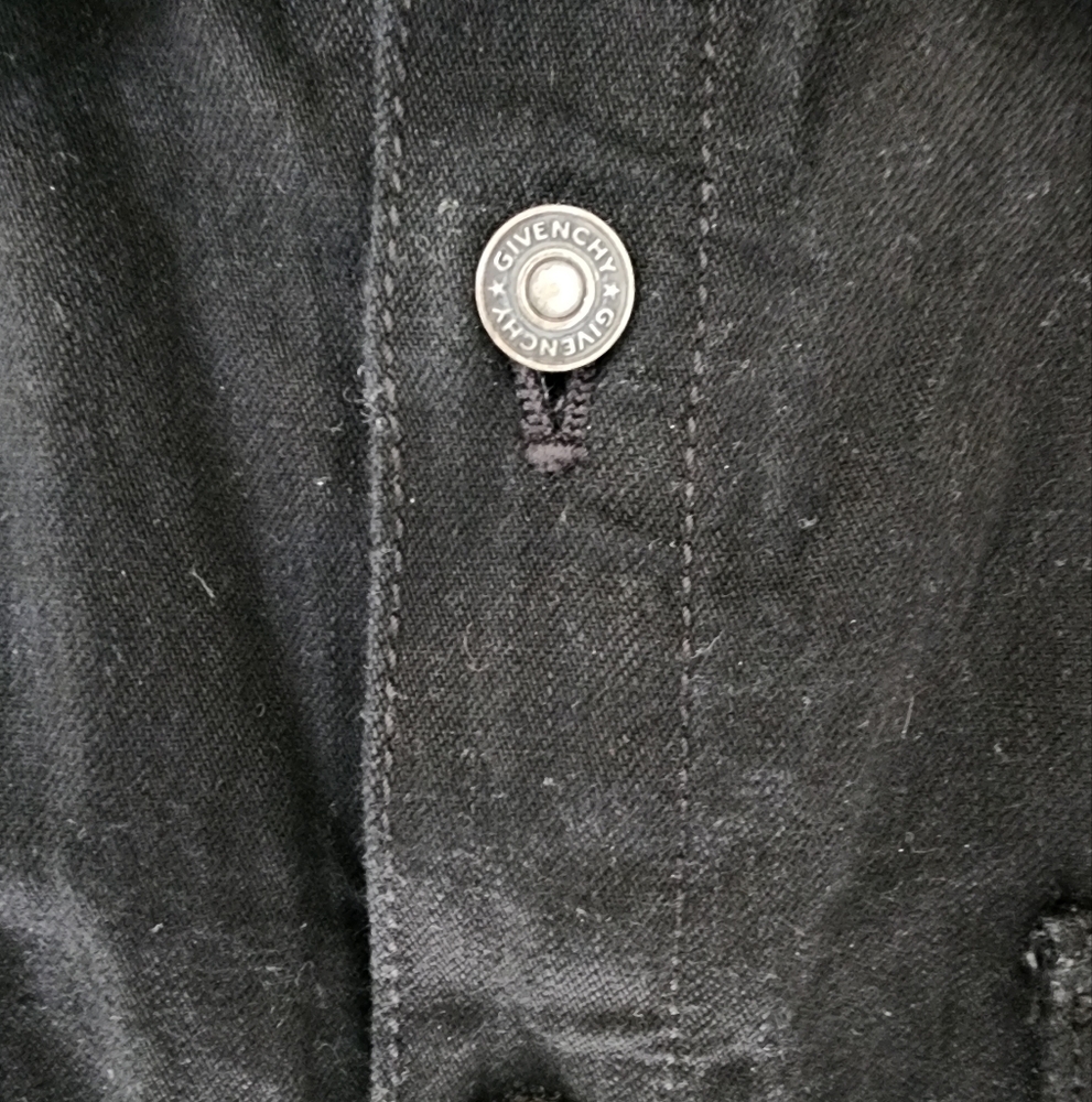 Givenchy Logo Embroidered Denim Black Shirt - Picture 9 of 13